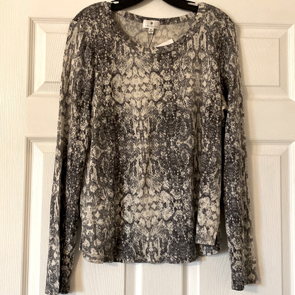 Socialite Long Sleeve with Snake Skin Print